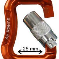 A4909-3T: Mini karabiner for 25 mm webbing - triple safety lock