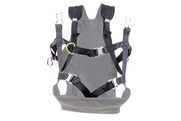 The First Harness - Webbing arrangement, buckles and hook-up points