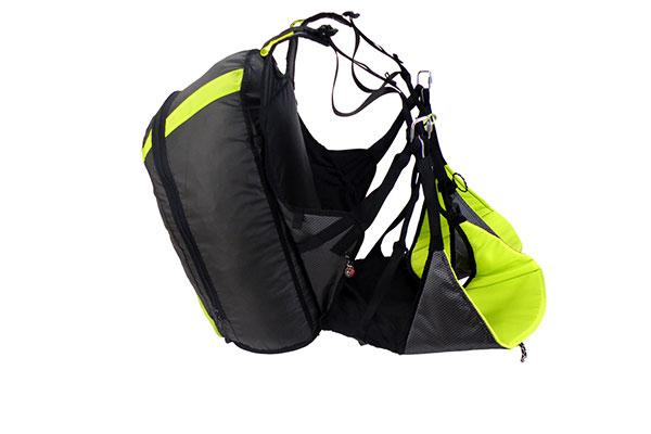 Reversible - Converts into comfortable Backpack, large enough to fit a regular paraglider and an open face helmet
